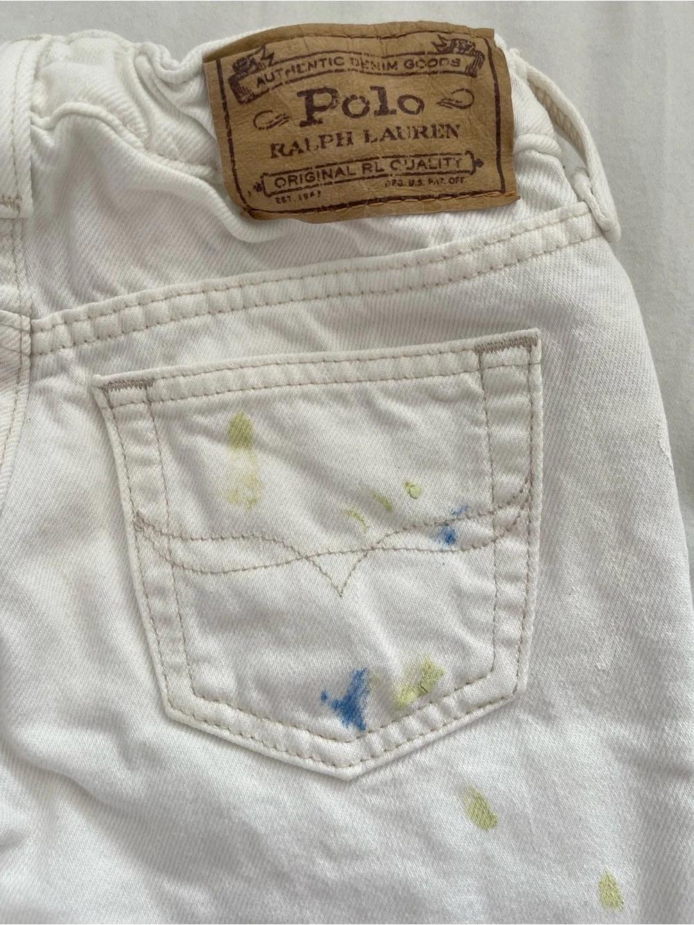 Polo Ralph Lauren Kids White Paint-Splatter Jeans
